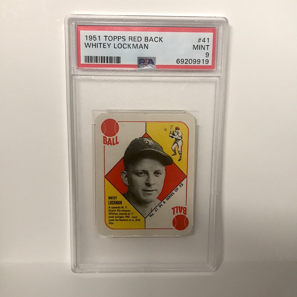 1951 Topps Red Back
Whitey Lockman 
PSA Mint 9.